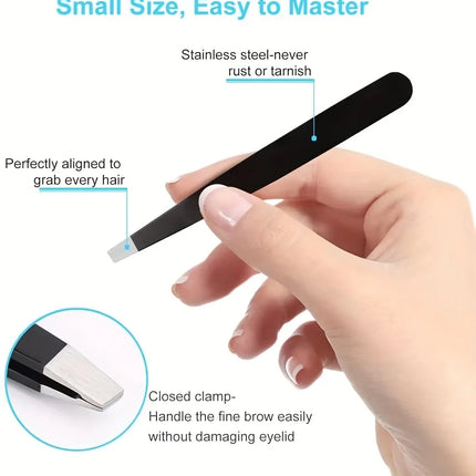 Eyebrow Tweezer Colorful Hair Beauty Fine Hairs Puller Stainless Steel Slanted Eye Brow Clips Removal Makeup Tools