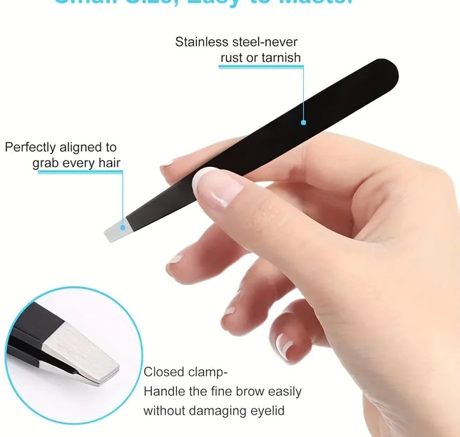 Eyebrow Tweezer Colorful Hair Beauty Fine Hairs Puller Stainless Steel Slanted Eye Brow Clips Removal Makeup Tools