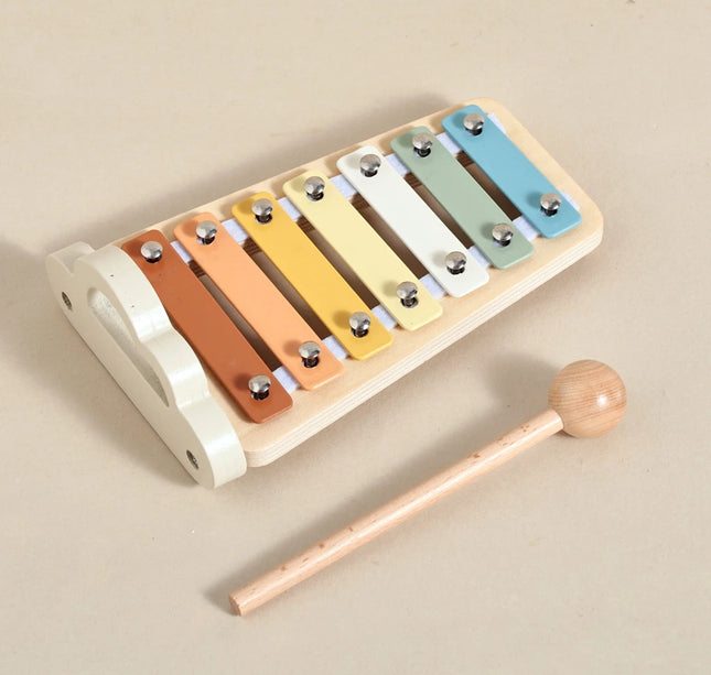 Montessori Musical Instruments Set – Wooden Drum & Xylophone Toys for Babies 0–12 Months Early Education