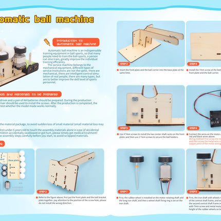 DIY Wooden Puzzle Pitching Machine STEM Toys Technologia Science Experimental Tool Kit Learning Education Games for Kids