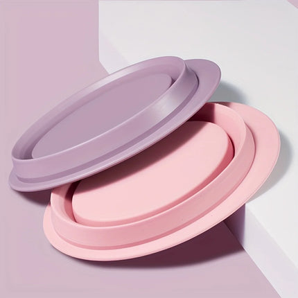 Silicone Folding Makeup Brush Scrub Bowl, Convenient Beauty Egg Cleaning Pad, Powder Puff Cleaning Bowl Tool