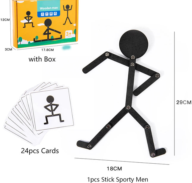 Montessori Wooden Puzzle Toy – Early Learning Sporty Pose Jigsaw for Kids Hands-On Skill & Busy Board Educational Gifts   2/2