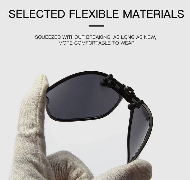 Men's Clip-On Polarized Sunglasses – Vintage Square Photochromic Night Vision Driving Glasses