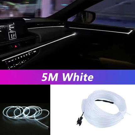 5M Car Interior LED Strip Light – Flexible Neon EL USB Ambient Lighting for DIY Auto & Party Decoration