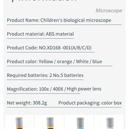 Children’s Microscope Toy – Educational Science Experiment Tool to Boost Learning & Intelligence