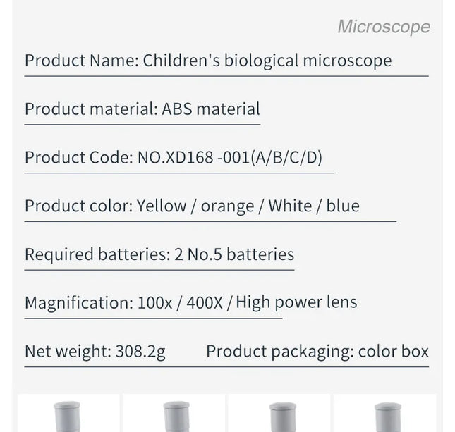 Children’s Microscope Toy – Educational Science Experiment Tool to Boost Learning & Intelligence