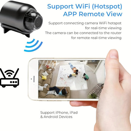 Mini WiFi Security Camera 1080P – Night Vision Baby Monitor & Audio Recorder