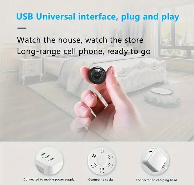 Mini WiFi Security Camera 1080P – Night Vision Baby Monitor & Audio Recorder