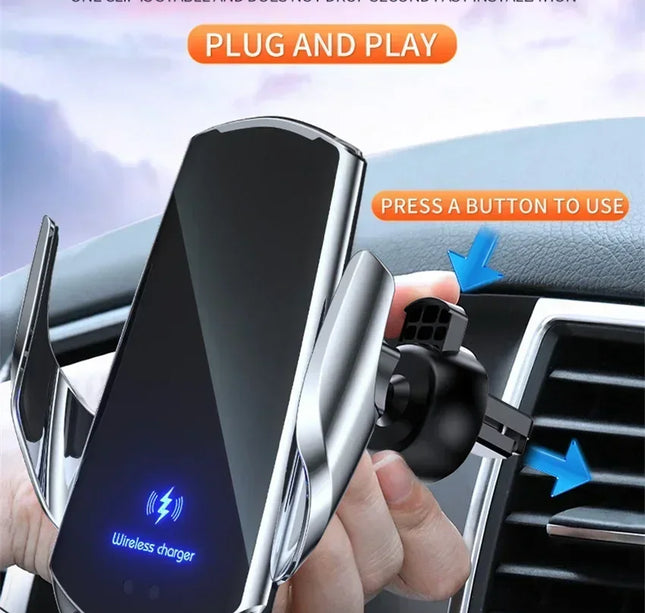 15W Car Magnetic Wireless Charger Automatic Car Mount Phone Holder For iPhone 16 15 For SamsungInfrared Induction Fast Charging