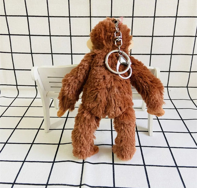Soft 20cm Gorilla Pendant Monkey Orangutans Plush Doll Pendant Animal Stuffed Key Ring Boy