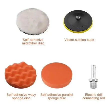 Polishing Sponge Plate Set Imitation Plush Waxing Angle Grinding Cleaning Sponge Wheel Car Beauty Set Electric Drill Polishing