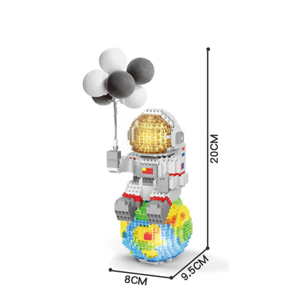 Knew Built Luminous Astronaut Moon Blocks – LED Micro Brick Building Set for Adults & Educational Tech Toy