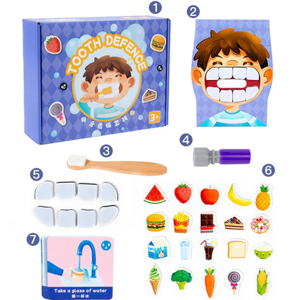 Montessori Brush Teeth Simulation Toy – Parent-Child Educational Puzzle Game for Kids Fine Motor Skills