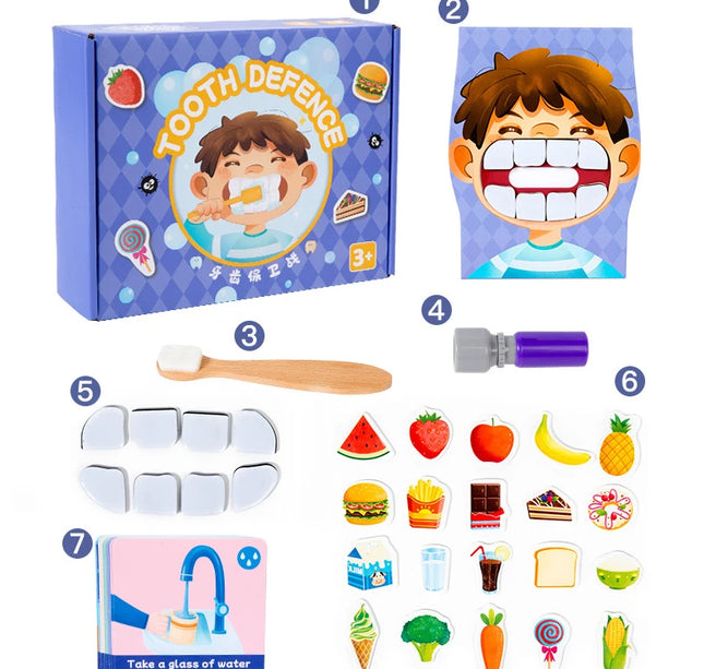 Montessori Brush Teeth Simulation Toy – Parent-Child Educational Puzzle Game for Kids Fine Motor Skills