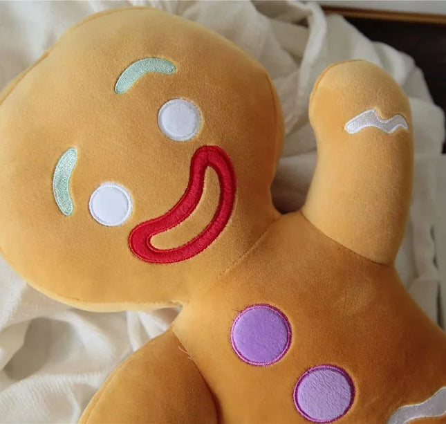Gingerbread Man Plush Toy – Soft Stuffed Cookie Doll for Room Decoration & Birthday Gifts