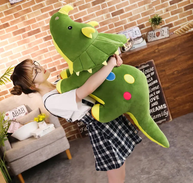 Big Dinosaur Plush Toy – Soft Triceratops & Stegosaurus Stuffed Dolls for Kids Birthday Gifts