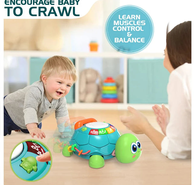 Baby Toys 6-18 Months Music Turtle Crawling Light Sound Music Toy Girl Boy Early Learning Educational Toys Infant Toddler Gifts