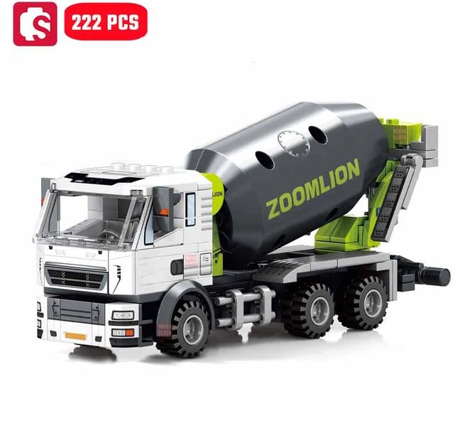 SEMBO Engineering Vehicle Building Kit – MOC Excavator & Mixer Truck Bricks Set for Boys DIY Educational Gifts