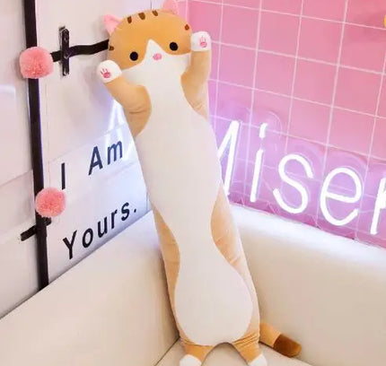 50-70cm Long Cat Plush Toys Cute Animal Cat Creative Long Soft Toys Office Break Nap Sleeping Pillow Stuffed Gift Doll For Kids