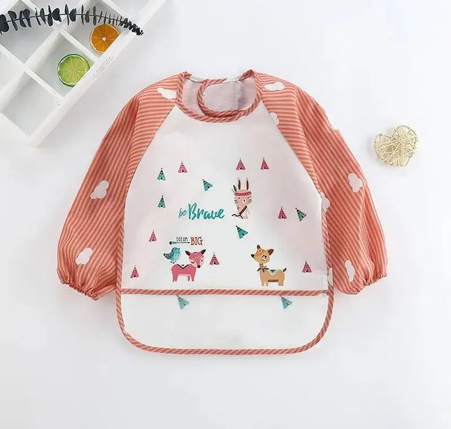 1pc Waterproof Baby Smock – Long Sleeve Bib Apron for Eating & Art