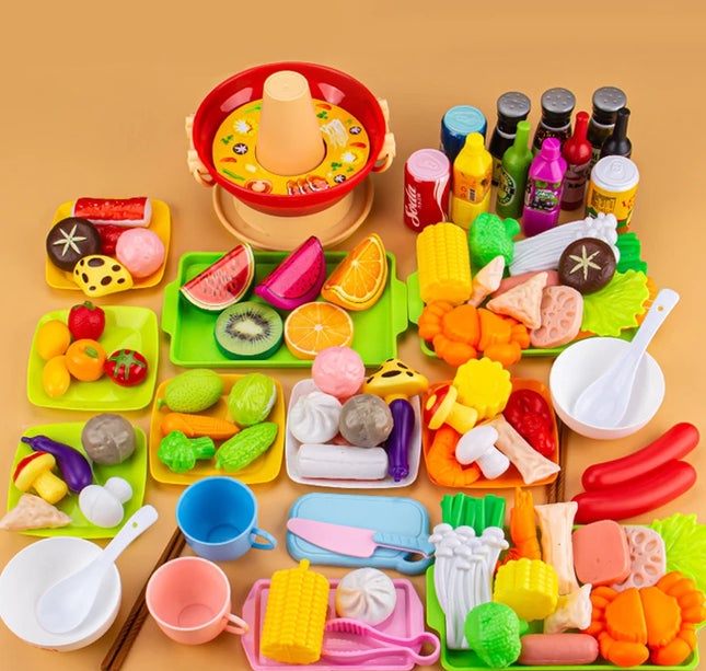 Kids Pretend Kitchen Playset – Simulation BBQ & Cooking Toys for Girls Educational Play House Fun