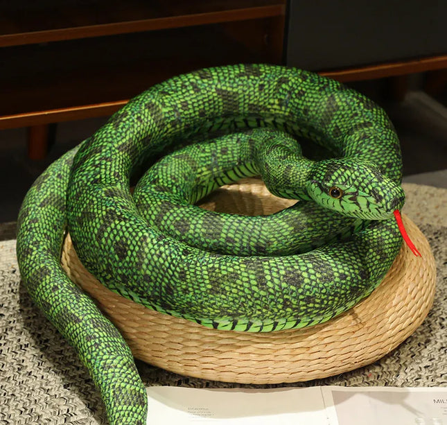 Artificial Python Plush Toy Long Snake Yellow Orange Green Python Plush Toy Decorate The House Holiday Decorations