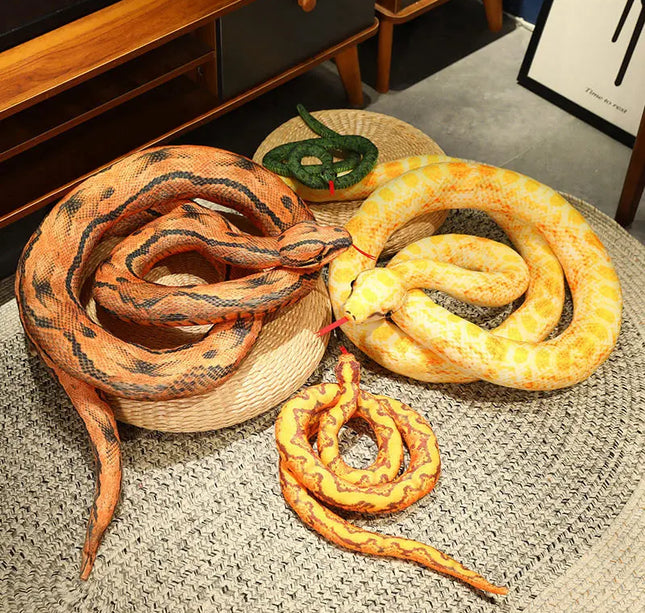 Artificial Python Plush Toy Long Snake Yellow Orange Green Python Plush Toy Decorate The House Holiday Decorations