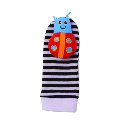 Baby Rattles Toys – 4pcs Foot Socks & Wrist Straps Set for 0–12 Months