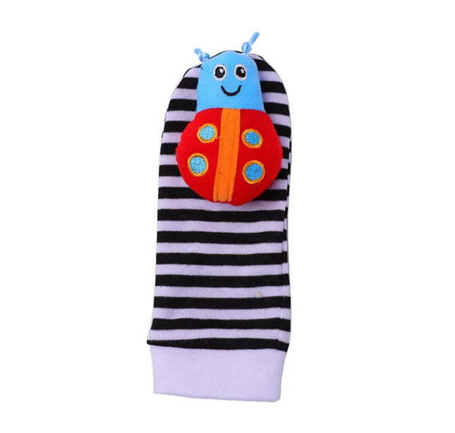 Baby Rattles Toys – 4pcs Foot Socks & Wrist Straps Set for 0–12 Months