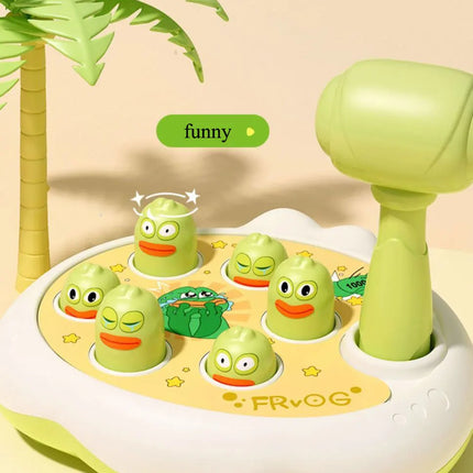 Montessori Animal Puzzle Toy – Duck/Frog/Pig with Hammer for Toddlers (12–24 Months)