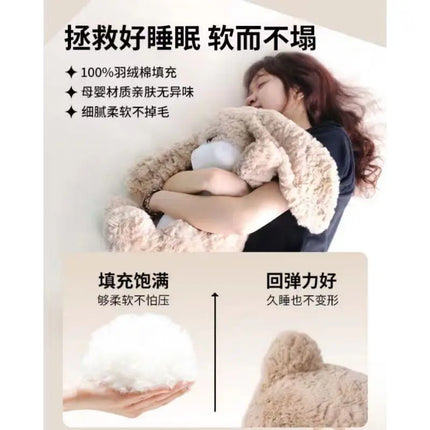 Large Angry Rabbit Plush Toy – Kawaii Stuffed Animal Doll for Room Decor & Birthday Gifts