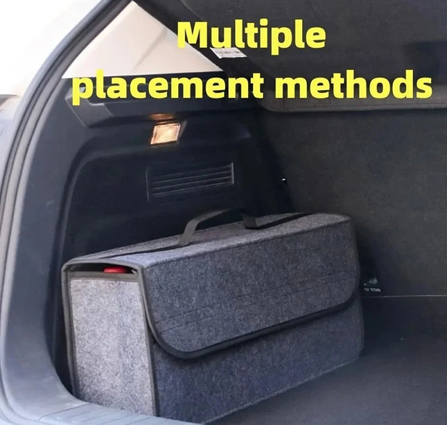 Car Trunk Storage Organizer – Gray Anti-Slip Felt Box for Tools & Boot Compartment