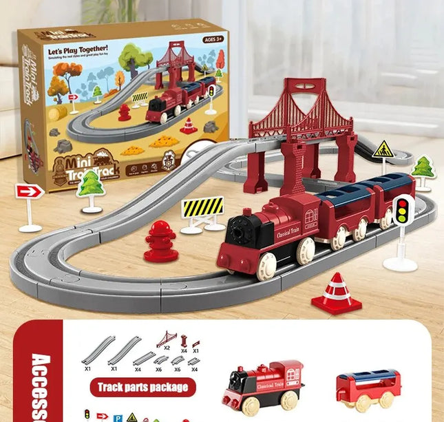 Electric Rail Train Set – Educational Assembly Model Toy for Boys, Simulation Track for Christmas & Birthday Gifts