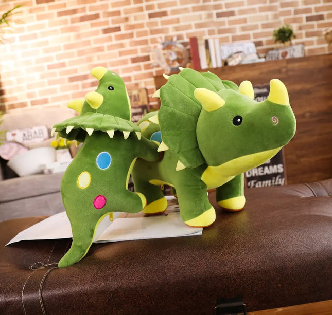 Big Dinosaur Plush Toy – Soft Triceratops & Stegosaurus Stuffed Dolls for Kids Birthday Gifts
