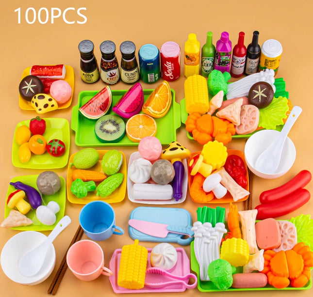 Kids Pretend Kitchen Playset – Simulation BBQ & Cooking Toys for Girls Educational Play House Fun