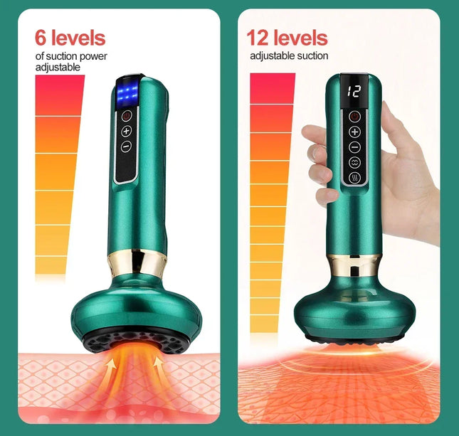 Tricolor Electric Massager GuaSha Anti Cellulite Vacuum Suction Cup Beauty Health Scraping Infrared Heat Slimming Massage Thera