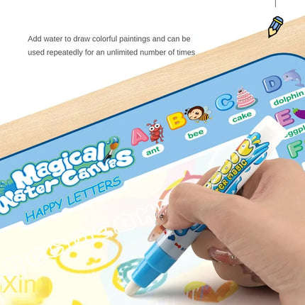 100x80cm Magic Water Drawing Mat – Reusable Doodle Board with Pens Montessori Educational Toy for Kids Gifts