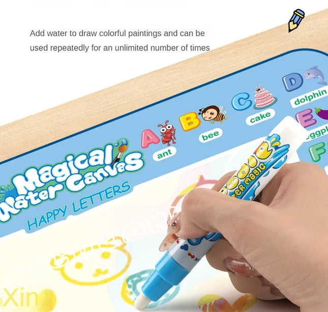 100x80cm Magic Water Drawing Mat – Reusable Doodle Board with Pens Montessori Educational Toy for Kids Gifts
