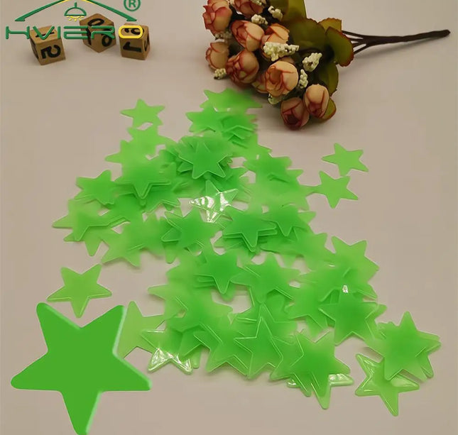 Luminous Star Wall Stickers – 50/100pcs 3cm Glow Decor for Kids & Parties