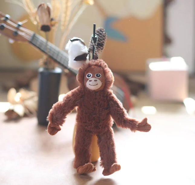 Soft 20cm Gorilla Pendant Monkey Orangutans Plush Doll Pendant Animal Stuffed Key Ring Boy