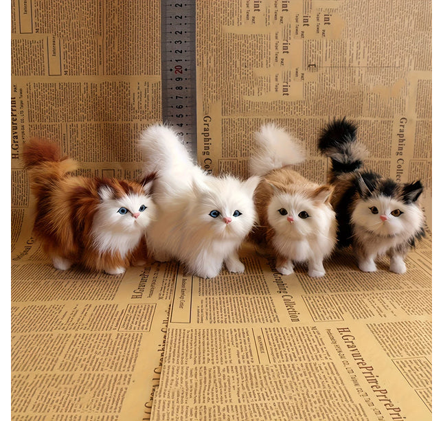 Simulation Cat Plush Toys Soft Stuffed Kitten Model Fake Cats Realist Animals for Kids Girls Birthday Valentine's Day Gift