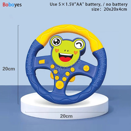Infant Electric Steering Wheel Toy – Simulation Light & Sound Educational Vocal Toy for Stroller Play