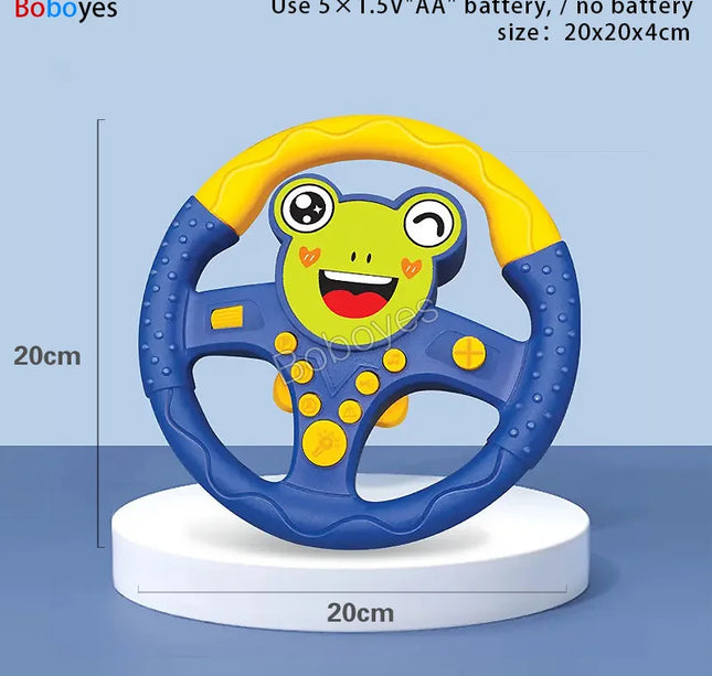 Infant Electric Steering Wheel Toy – Simulation Light & Sound Educational Vocal Toy for Stroller Play