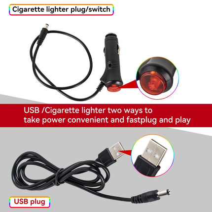 RGB Car Atmosphere Lights – LED Interior Footwell Strip with USB, Remote & Sound Control