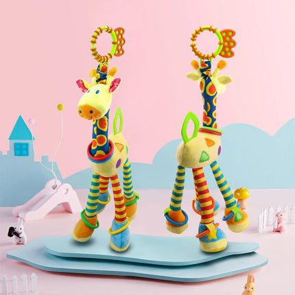 Soft Giraffe Hand Bell Rattle – Plush Hanging Sensory Toy for Baby Walkers, Beds & Early Education