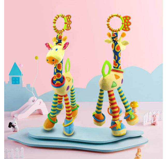 Soft Giraffe Hand Bell Rattle – Plush Hanging Sensory Toy for Baby Walkers, Beds & Early Education