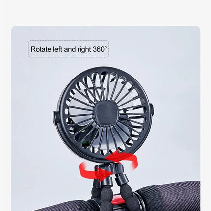 Portable 5-in-1 Octopus Fan – Silent Mini Folding Fan for Baby Stroller & Dorm