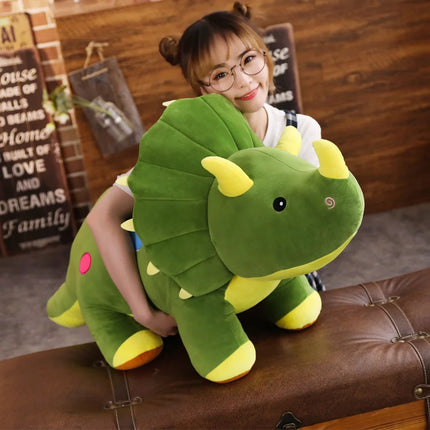 Big Dinosaur Plush Toy – Soft Triceratops & Stegosaurus Stuffed Dolls for Kids Birthday Gifts