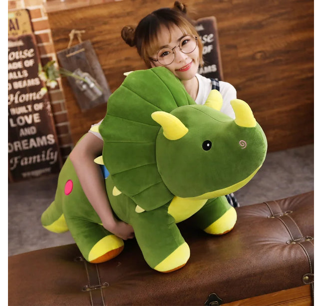 Big Dinosaur Plush Toy – Soft Triceratops & Stegosaurus Stuffed Dolls for Kids Birthday Gifts