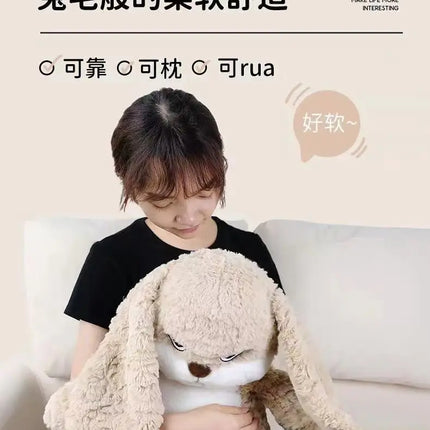 Large Angry Rabbit Plush Toy – Kawaii Stuffed Animal Doll for Room Decor & Birthday Gifts